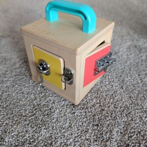 Colorful Wooden Lock and Latch Activity Cube
